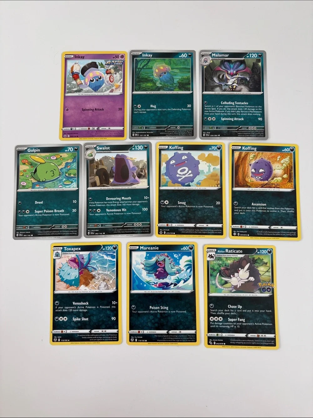 ☠️ Poison Pokémon Card Lot | Koffing Swalot Toxapex Malamar Mareanie ✨5/$25✨